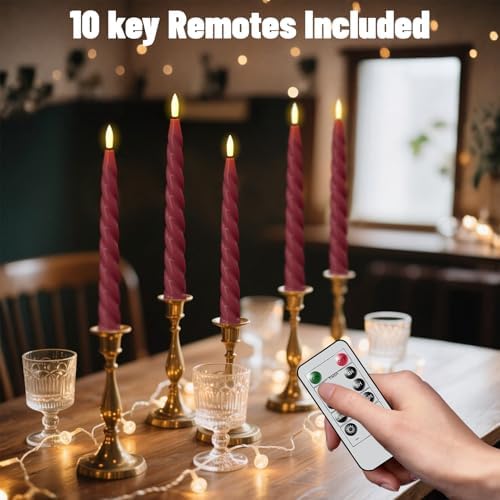 Wondise Flameless Taper Candles with Remote Timer - Image 4