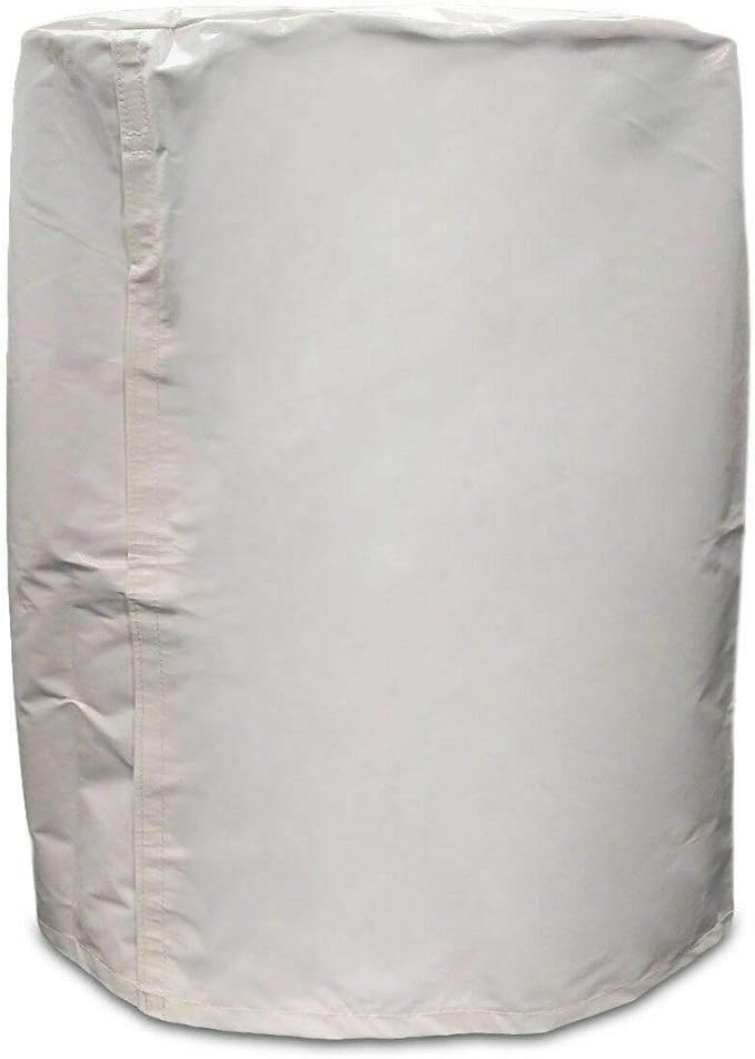 Moose Supply 55 Gallon Rain Barrel Cover, White Vinyl, Fits Most 55 Gal Drums, 24 x 36 inch, Outdoor Waterproof Snow Cover, Hook/Loop Closure, Canopy Tent Aesthetics, UV Protection, 4 Pack Bundle