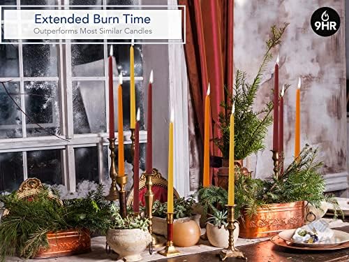 Royal Imports Unscented Taper Candles 12" Red/Orange/Yellow 9-Hr Set of 12 - Image 5