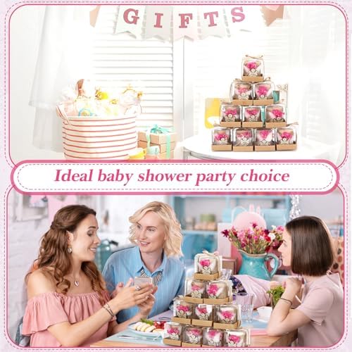 Mtlee 20 Sets Baptism Candle Favors for Guests, Pink, Baby - Image 4