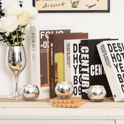 Homemory 12 Pcs Silver Votive Candle Holders, Round Mercury Glass Candle Holder, Tealight Candle Holders for Table Centerpieces, Baby Shower, Anniversary, Wedding, Home Decor, Halloween, Christmas - Image 4