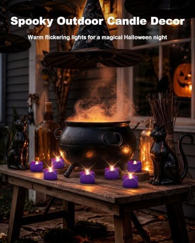 Homemory 50-Pack Purple Flameless Battery Tea Light Candles, 200+ Hours - Image 3