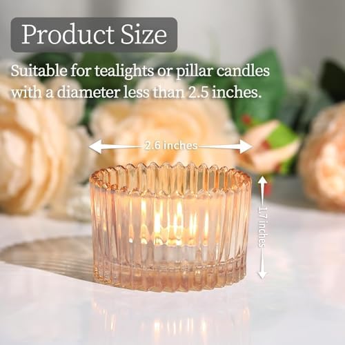 24 Pcs Large Tea Light Holders, Gold Glass Votive Candle Holders - Image 2