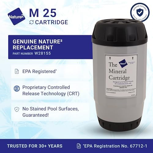 Nature2 M25 Mineral Cartridge for M Pool Sanitization Vessels | Authentic Replacement Cartridge for Pools up to 25,000 Gallons, Lasts 6 Months