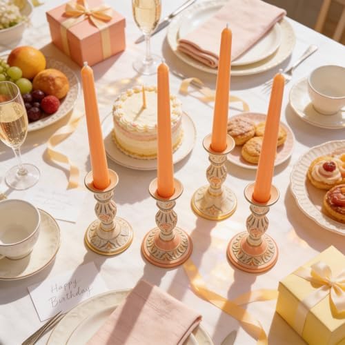 Viyffo Taper Candles, 10 Inch, 4 Pack, Mild Orange – Unscented - Image 3