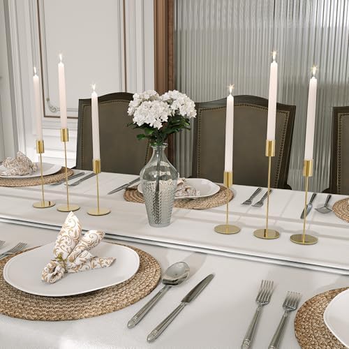 zeochyni French Gold Candlestick Holders Set of 3, Decor Taper Candle Holder for Wedding, Dinning, Party,Fits 3/4 Inch Thick Candle - Image 4