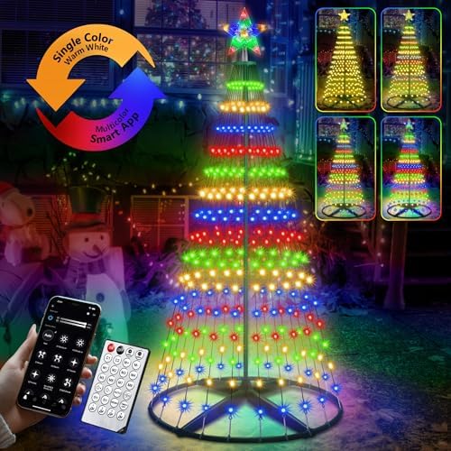 30+ Modes Smart Prelit Christmas Cone Tree with Lights 4ft 119 LED by RENOLISS