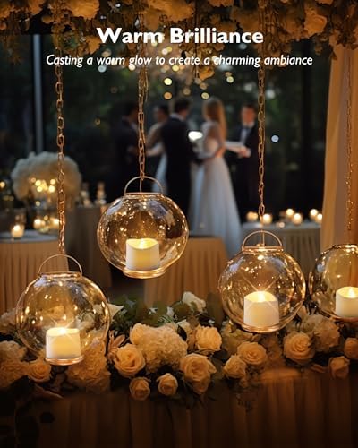 Homemory 24Pcs Flickering Flameless Candle Battery Operated, 200+Hours Fake Electric LED Tea Lights for Votive, Centerpiece Table Decorations, Wedding, Aniversary, Halloween, Christmas - Image 2