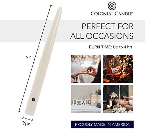 Colonial Candle Unscented Taper Candle, Handipt Collection, Ivory, 6 in, Pack of 12 - Up to 4 Hours Burn - Image 3