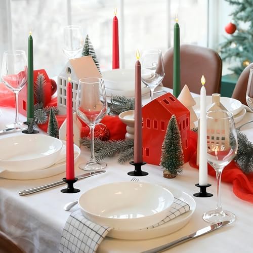 6Pcs Christmas Candle Sticks,10 Inch Dripless Christmas Taper Candles Stick,Red/Green Unscented Xmas Tapered Candles for Decoration - Image 4