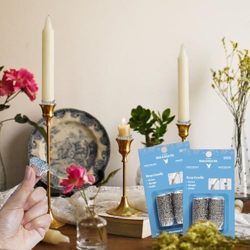 Taper Candle Fittings Protective Candle Holder Liner for Upright Candles Aluminum Foil Candle Holder for Wedding Holiday Party Church Home Decoration 60x - Image 6