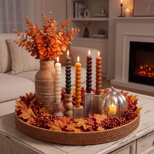Conelist 5 Pcs Pumpkin Taper Candles Autumn Halloween Gifts, Multicolor - Image 6