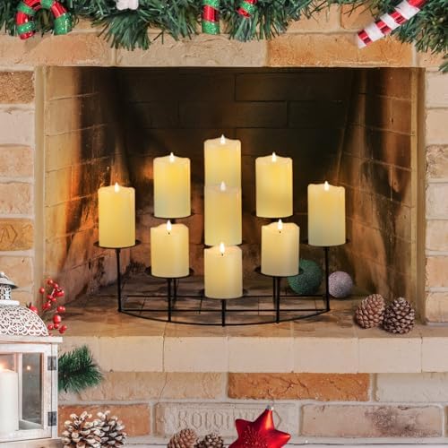 Candeldo Candle Holder for Inside Fireplace, Black Metal Candelabra by CANDELDO