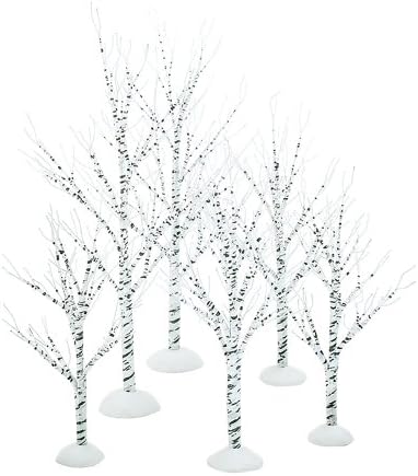 Department 56 Village Accessories Winter Birch Tree Figurine Set, Sizes Vary, Multicolor by Department56