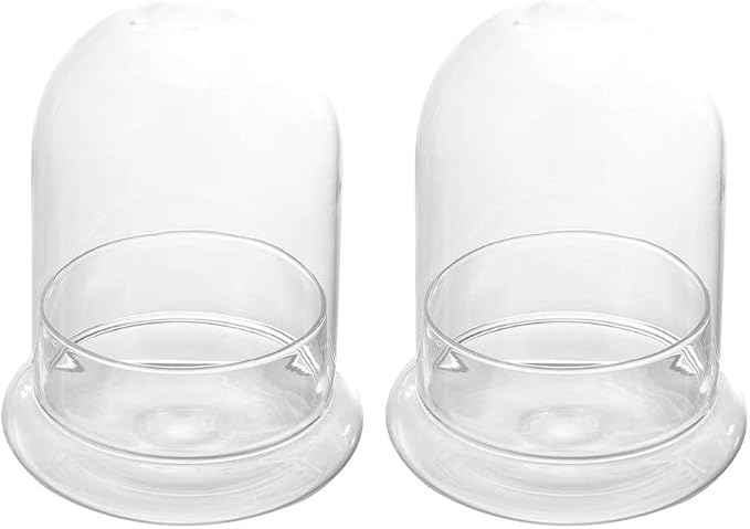 2-Pack Glass Terrarium Jar with 8mm Vent Hole, Clear Plant Dome Cloche Container for Moss DIY, Micro Landscape Flower Ecological Bottle