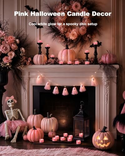 Homemory 12-Pack Pink Remote Flameless Battery Tea Light Candles, 400+ Hrs - Image 6