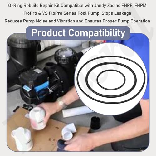 O-Ring Rebuild Repair Kit for Jandy Zodiac FHPF, FHPM, FloPro & VS FloPro | Fits Pool Pump, Stops Leakage, Reduces Pump Noise and Vibration and Ensures Proper Pump Operation