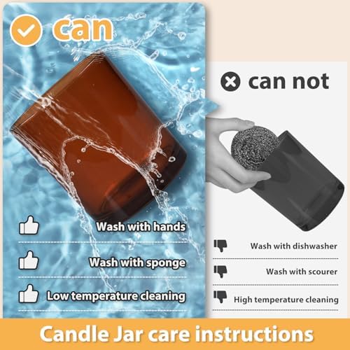 SHOWIN 10 OZ Thick Candle Jars for Making Candles 15 Pcs, Empty Jars with Wood Lids for Candle Making, Sample Container, Clear Brown - Image 3