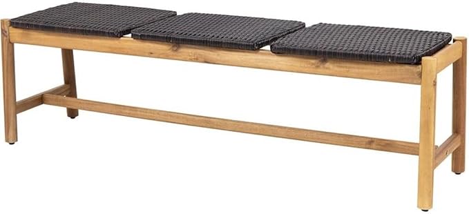 Christopher Knight Home Bonnie Outdoor 3 Seater Wicker Bench, Teak and Brown