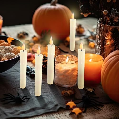 Baquler 24 Pcs 6.5" Ivory Flameless Taper Candle LED Stick Battery Operated - Image 6