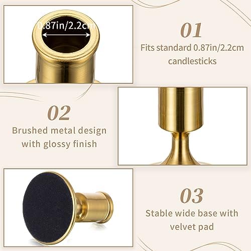 Sziqiqi Gold Candlestick Candle Holders Set of 12, for Wedding Table - Image 6