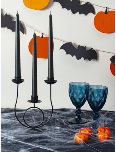 CANDWAX 8 inch Taper Candles Set of 12 - Halloween Candles - Black Candles - Image 6