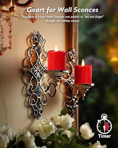 Homemory 2"x 2" Red 6 Hour Timer Flameless Votive Candles, 6 Pack - Image 4