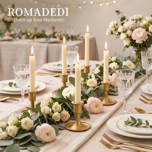 Candlestick Holders Taper Candle Holders, Romadedi Gold Candle Stick Candle Holder for Table Centerpiece, Wedding Reception, Festive Christmas Mantel Decoration or Home Decor, Set of 24 - Image 4