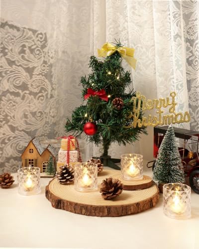 Homemory 2" Clear Acrylic Votive Candle & Holders with Auto Timer, 6 Pack - Image 5