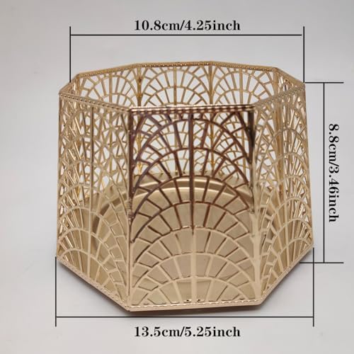 3 Wick Candle Holder, Shell Design Candle Jar Holder for 4-Inch Diameter Jars (5.25" D x 3.5" H) (Rose Gold) - Image 3