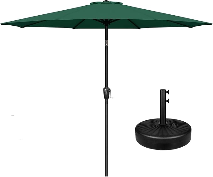 Simple Deluxe Patio Umbrella Outdoor, UV Protection Sunshade with Push Button Tilt/Crank and 8 Sturdy Ribs, for Table Garden Lawn Beach Pool