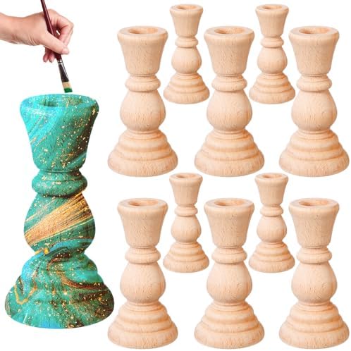 Nitial 12 Pcs Wood Candlesticks Holders by Nitial