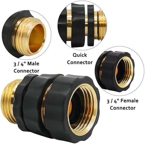 Lifynste 3/4 Inch Garden Hose Quick Connector Fittings, Easy Connector Fitting, Male and Female Set, (4) - Image 2