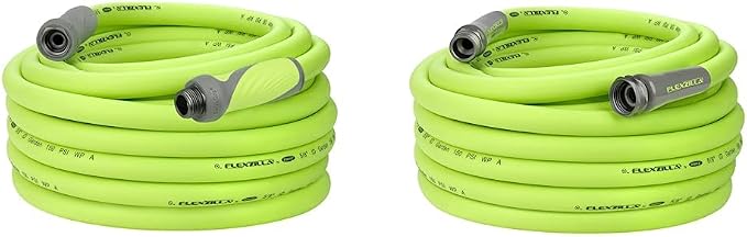 Flexzilla Garden Hose with SwivelGrip, 5/8 in. x 75 ft., ZillaGreen & Garden Hose 5/8 in. x 75 ft, Heavy Duty, Lightweight, Drinking Water Safe, ZillaGreen - HFZG575YW-E