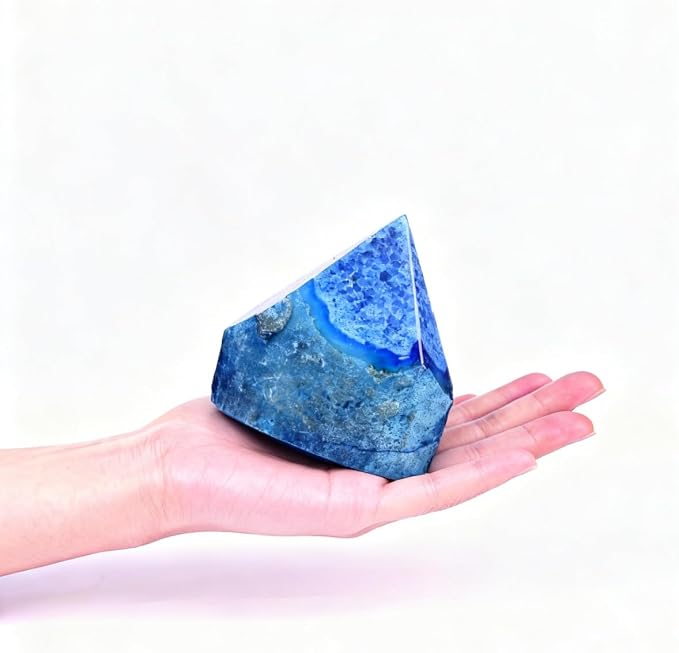 Large Agate Irregular Wand 1.7-2.2 Lbs Dyed Blue for Ocean Style Calm Home Corner Outdoor Garden Decorative Stone