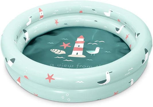 Miniland Inflatable Baby Pool Lighthouse 100 cm - Children's Pool for Outdoor Use | Compact, Lightweight and Easy to Transport | Ideal for Garden, Beach or Patio | Summer and Water Fun