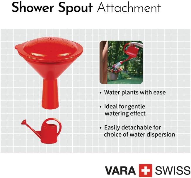 Consolidated Plastics Durable Swiss Watering Can with UV Protection, Ergonomic Handle for Indoor/Outdoor Gardening, Made in Switzerland (4 Liter, Red)