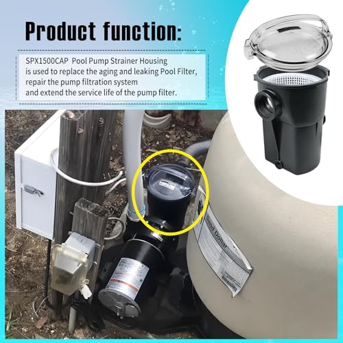 SPX1500CAP Pump Strainer Housing w/Basket Compatible with Hayward Powerflo | Pump Strainer Body Compatible with Hayward Power-Flo LX SP1580 Series, Power-Flo II SP1700 Series, Power-Flo SP1500 Series