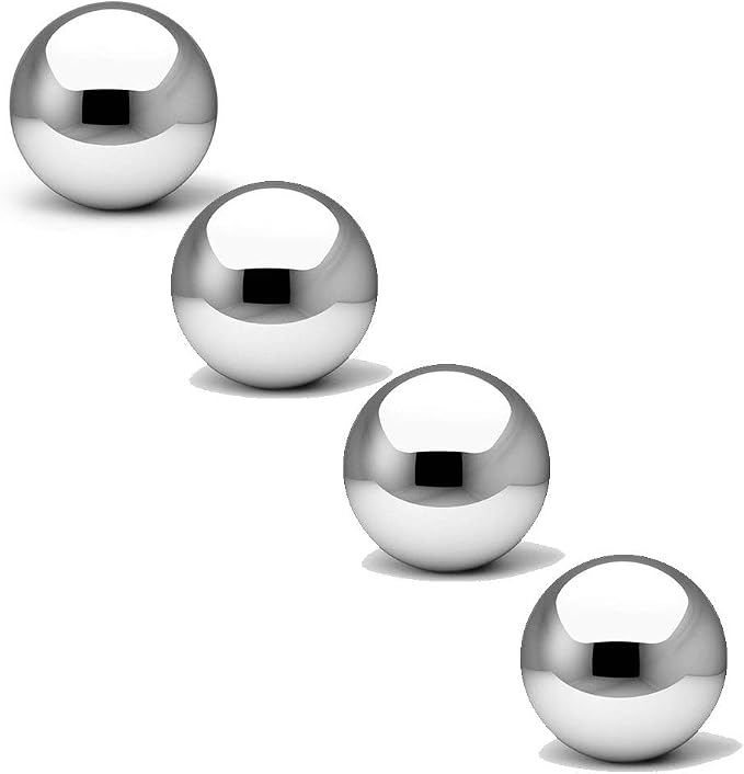 Stainless Steel Gazing Ball, Mirror Polished Hollow Ball Reflective Garden Sphere, Floating Pond Balls Seamless Gazing Globe for Home Garden Ornament Decorations (8CM X 4PCS)