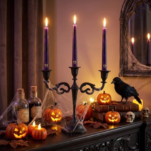 Rely+ 3 Arm Candelabra - 10 Inch Tall Matte Black Tapered Candle Holder - Elegant Candle Stands and Candlesticks Holders for Home Decor - Fits 3/4-Inch-Thick Candles - Image 2