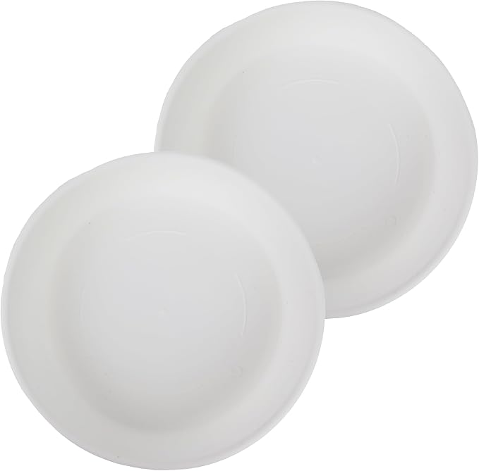The HC Companies 16 Inch Classic Round Plant Saucer, Lightweight UV-Resistant Plastic Outdoor & Indoor Flower Pot Tray, 2-Pack Plant Pot Trays for Garden & Home Decor, White