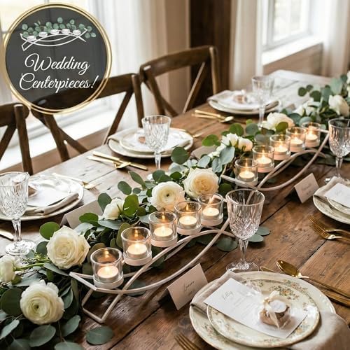 Seraphic Table Centerpieces for Dining Room, Tealight Candle Holder, White - Image 5