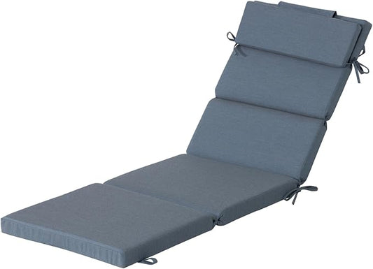 Goodgoods 77"x25"x2.75" Sunbrella Outdoor Lounge Chair Cushion, Fade-Resistant & Water-Resistant Patio Furniture Cushion with 30D High Resilience Foam, Insert Straps, Spectrum Denim