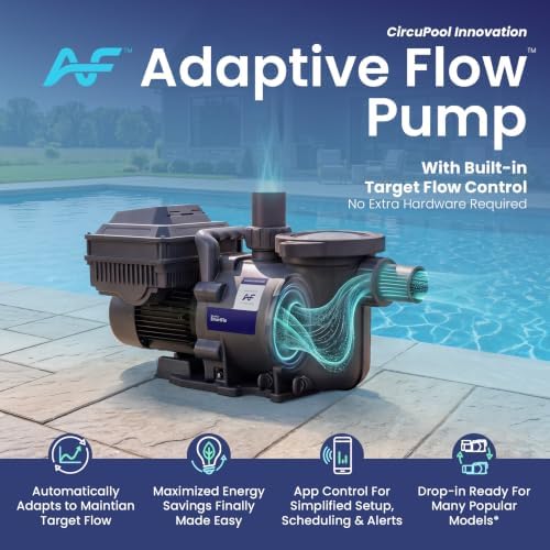 CircuPool SmartFlo Adaptive Flow™ Variable-Speed Pool Pump | 2.2 HP | Wi-Fi | Maintains your target flow rate automatically. Smart App, Drop-in Replacement, Dual-voltage, and 5-Year manufacturer warranty