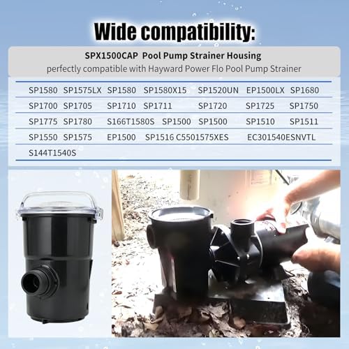 SPX1500CAP Pump Strainer Housing w/Basket Compatible with Hayward Powerflo | Pump Strainer Body Compatible with Hayward Power-Flo LX SP1580 Series, Power-Flo II SP1700 Series, Power-Flo SP1500 Series