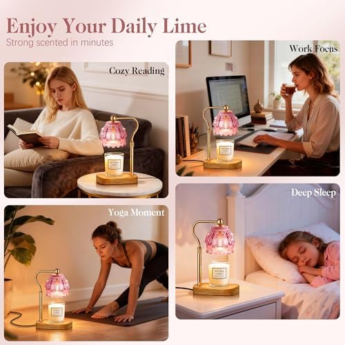 Candle Warmer Lamp with Timer Dimmer, Wax Melts Warmer Lamp for Gift, Pink - Image 7