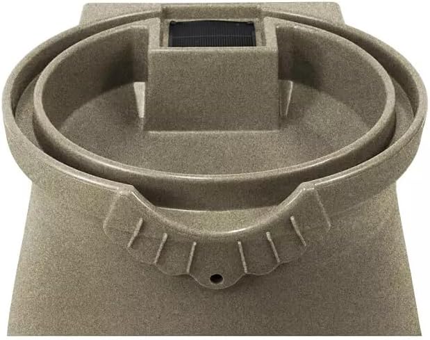 Rain Wizard Decorative Urn Rain Barrel, Durable polyethylene Resin, with Brass Spigot, Flat-Back Design,Perfect for Gardening Any Home (Sandstone, 50 Gallon)