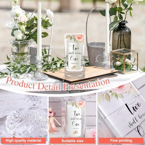 Foldtier 3 Pcs Wedding Unity Candle Set for Church Ceremony, Flower - Image 4