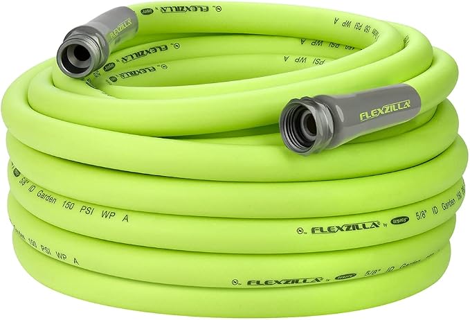 Flexzilla Garden Hose with SwivelGrip, 5/8 in. x 75 ft., ZillaGreen & Garden Hose 5/8 in. x 75 ft, Heavy Duty, Lightweight, Drinking Water Safe, ZillaGreen - HFZG575YW-E