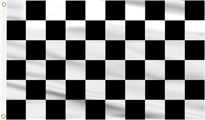 AhfuLife Checkered Flag 3x5 Ft, Large Black and White Racing Flags - Double Side with Brass Eyelets for Race Car Party, Garden Decoration Indoor Outdoor